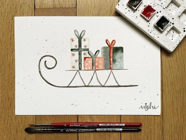 Мастер-класс «Новогодние акварельные открытки: тепло и волшебство»