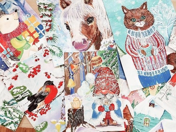 Выставка картин воспитанников МАУ ДО ДЮЦ «Юбилейный» «Новогодняя сказка»