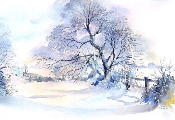 Мастер-класс по акварельной живописи «Зимняя сказка»