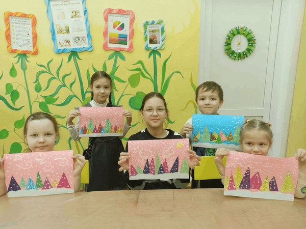 Мастер-класс по аппликации «Снежный лес»