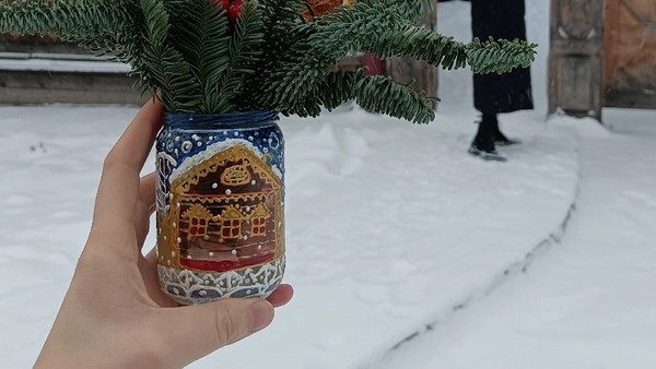 Зимний подсвечник