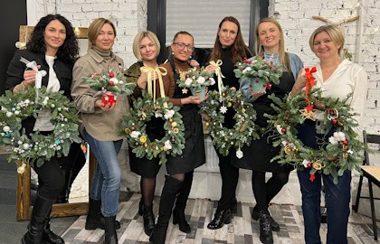 Новогодний венок или композиция из нобилиса