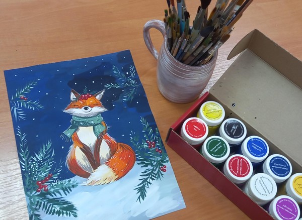 Мастер-класс по рисованию «Лисичка в снегу»