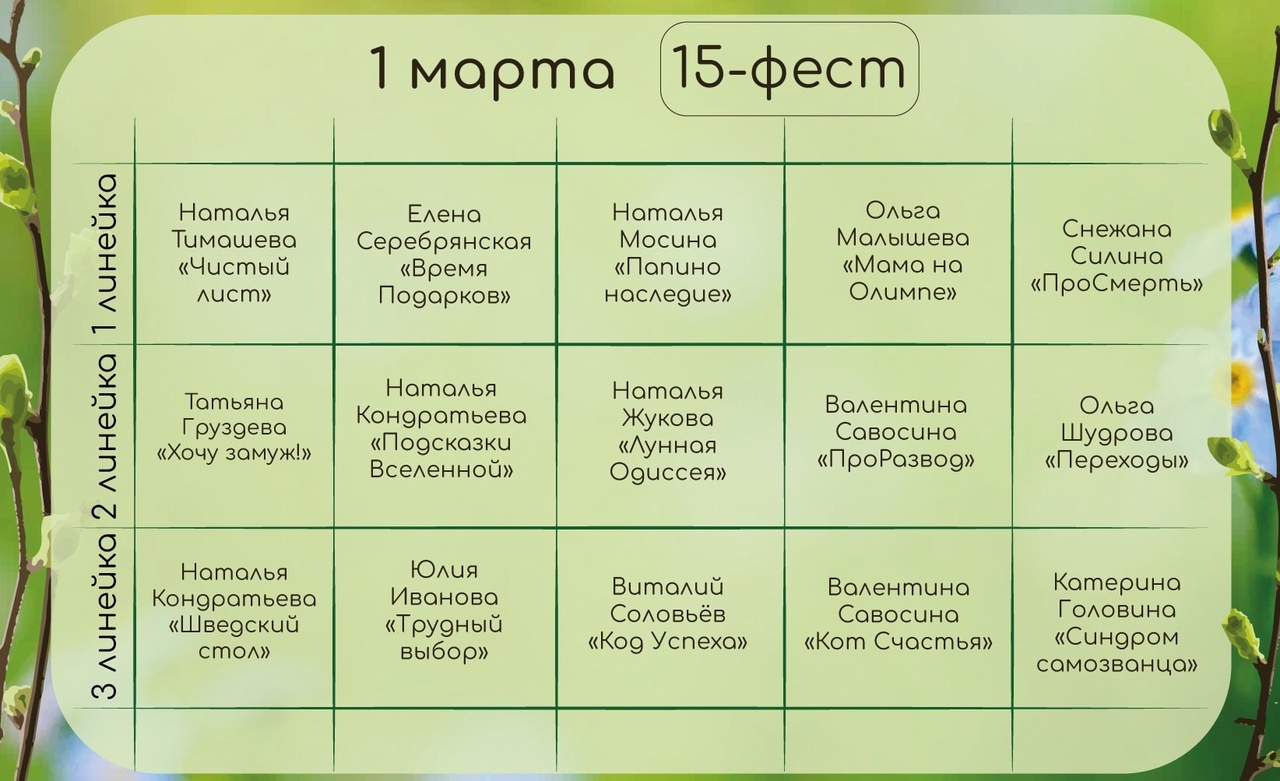 Пятнашки-фест | онлайн фестиваль 1 марта 2025 г.