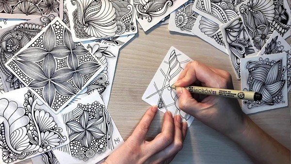 Творческое занятие по рисованию в технике зентангла