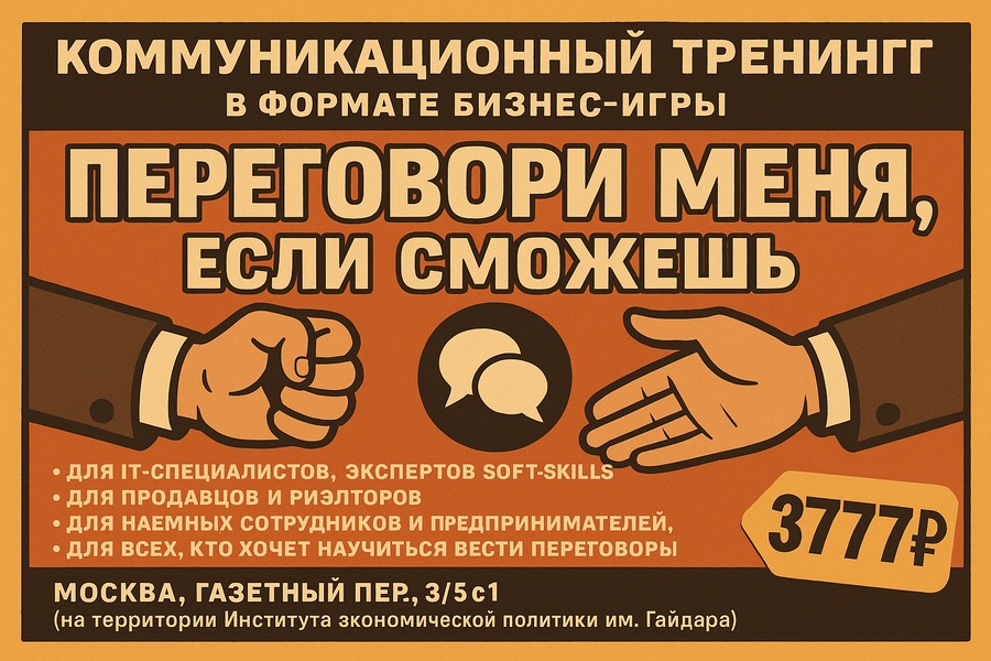 тренинг в формате игры "Переговори Меня, Если Сможешь"