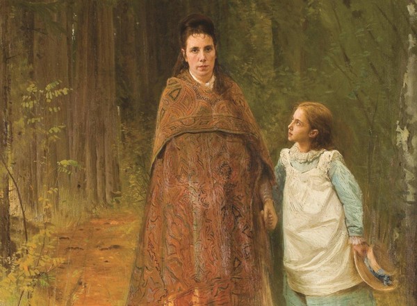 Портрет С.Н. Крамской, жены художника и С.И. Крамской, дочери художника