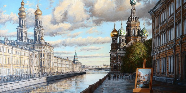 Рисуем Питер на холсте