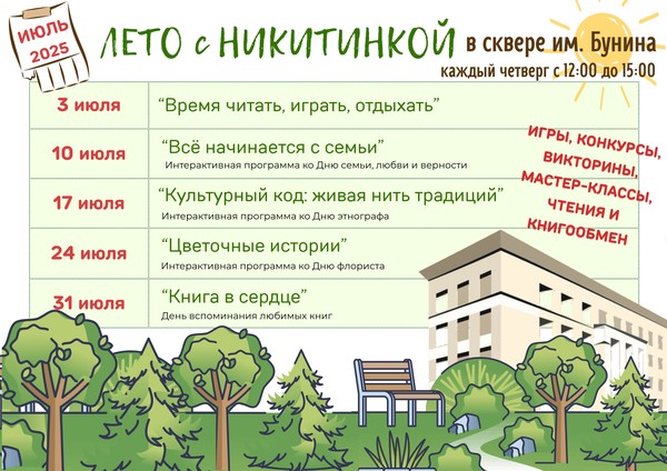 Парковый проект «Лето с Никитинкой в сквере им. Бунина»