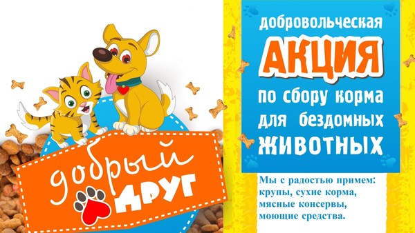 Акция-забота «Спеши дарить добро усатым и хвостатым»