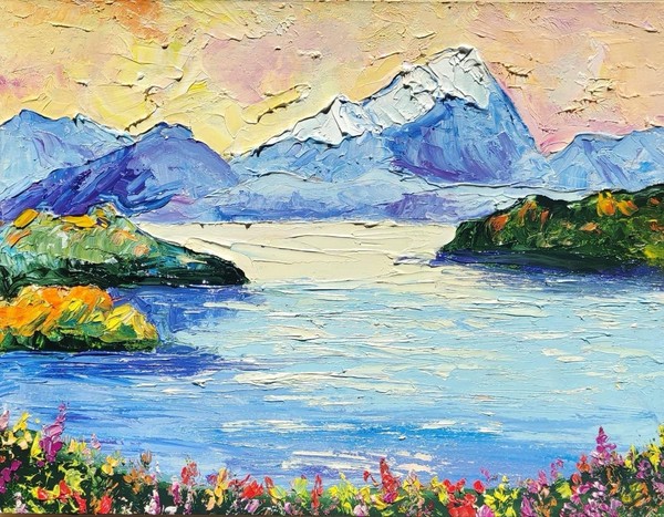Мастер-класс «Озеро в горах»