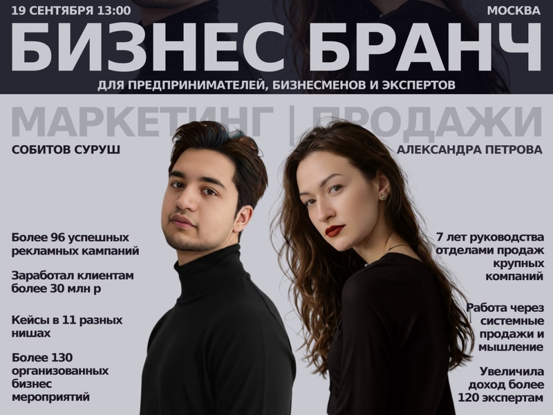 Бизнес-бранч: Маркетинг и продажи. Как привлекать целевые заявки и превращать каждую вторую в клиента