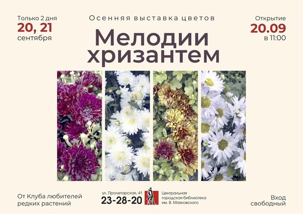 Осенняя выставка цветов «Мелодии хризантем»