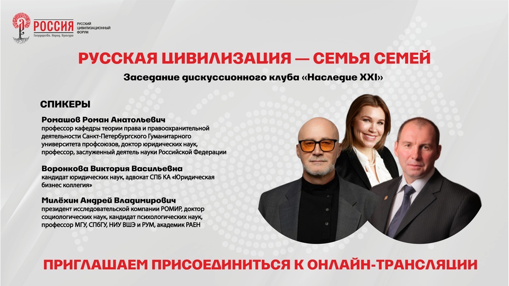 Заседание клуба «Наследие XXI» на тему: «Русская цивилизация — Семья семей»