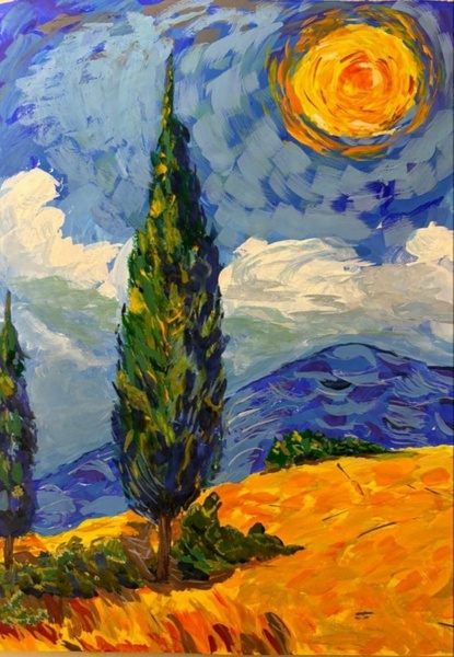 Мастер-класс для детей "Пейзаж".