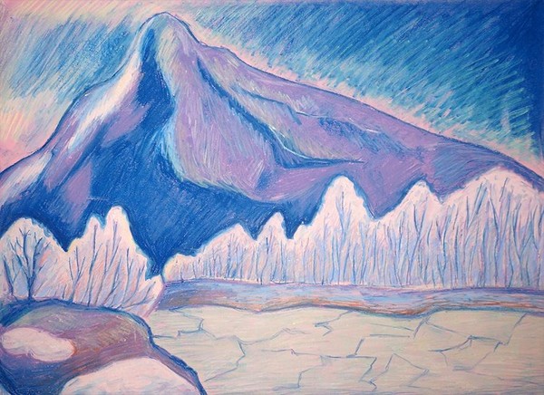 Мастер-класс «Зимний пейзаж в технике масляной пастели»