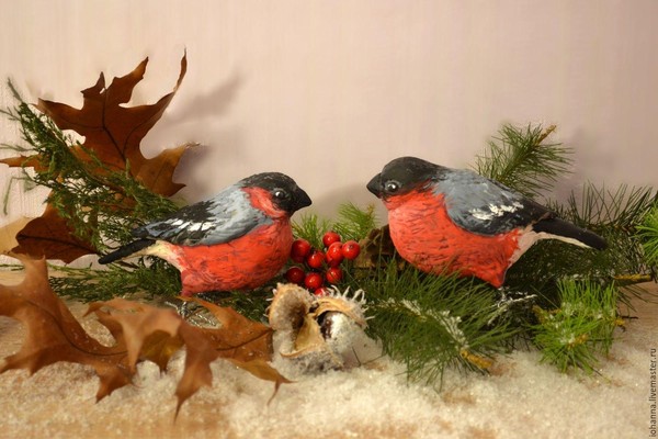 Мастер-класс «Снегири в технике папье-маше»