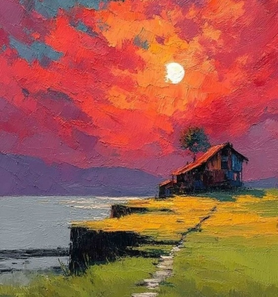 17.01 в 16.00 Мастер-класс по живописи "Закат/восход", масло/акрил.