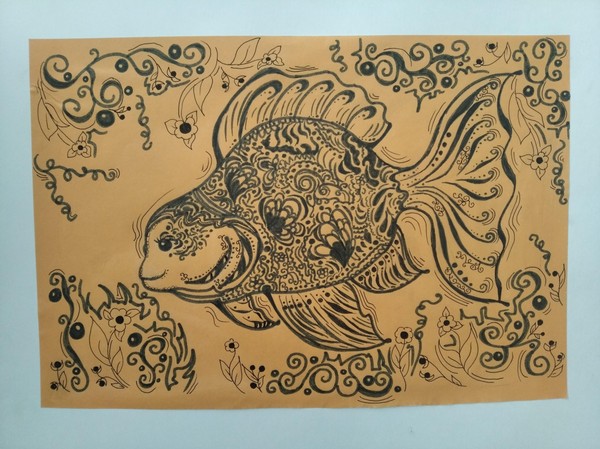 Выставка творческих работ по изобразительному искусству «Морские обитатели»