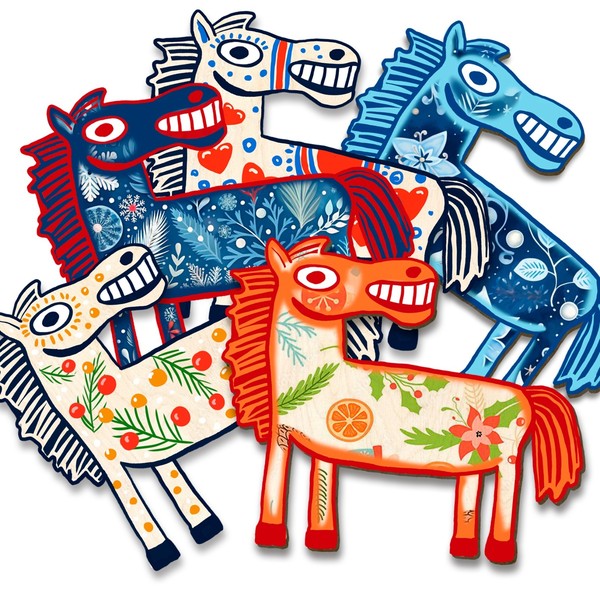 Роспись деревянных символов Нового Года