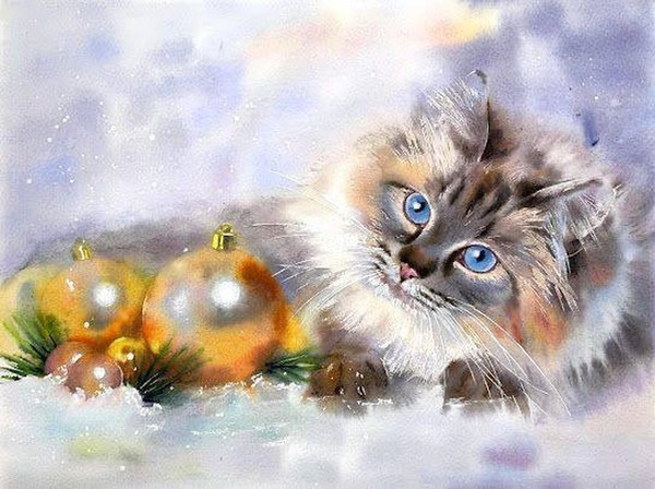 Мастер-класс «Акварельные коты»