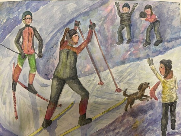 Выставка детских рисунков «Поезд дружбы мчит сквозь снежную метель»