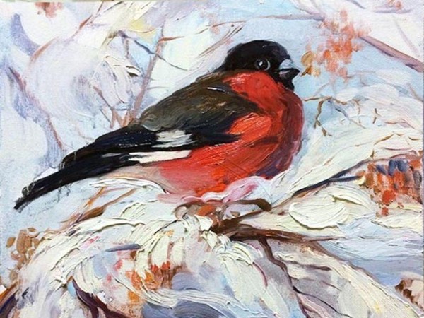 Мастер-класс «Интерьерная живопись акрилом «Снегирь»