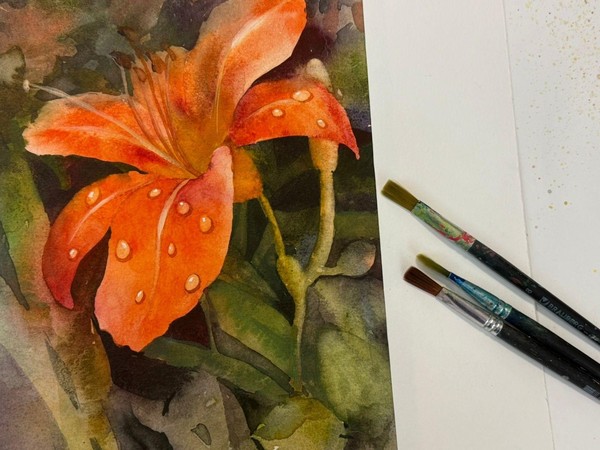 Мастер-класс «Натюрморт с лилиями. Маслом»