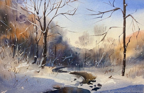 Мастер класс «Пейзаж: морозный денёк»