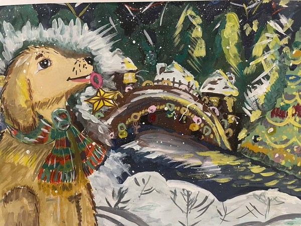 Выставка детских рисунков «Друзья-помощники Дедушки Мороза»