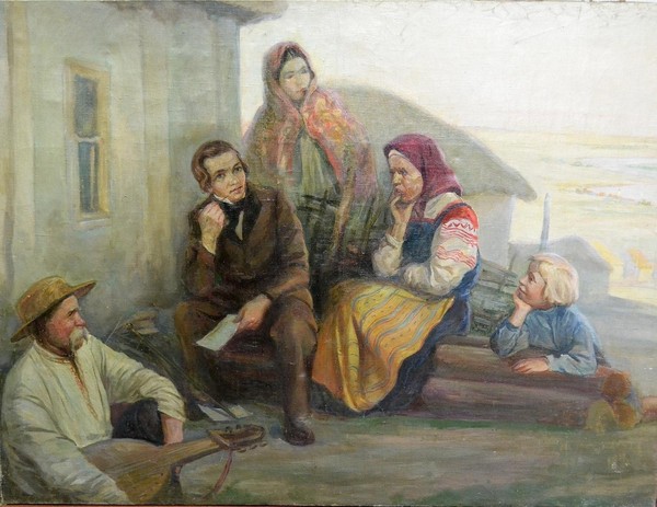 История экспоната «Картина «Кольцов записывает народные песни»