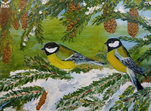 Мастер-класс «Синички на елке»