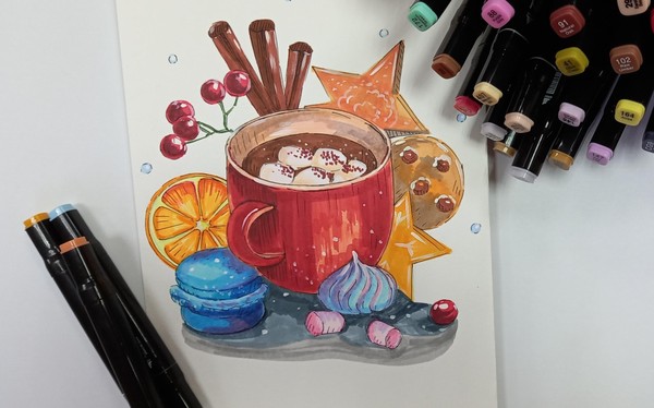 Мастер-класс по скетчингу «Зимние приятности»