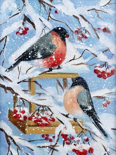 Новогодний мастер-класс "Снегири"