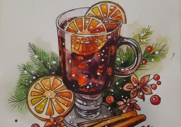 Мастер-класс «Сладкие истории. Праздничный чай с корицей и лимоном. Акварельный скетчинг»