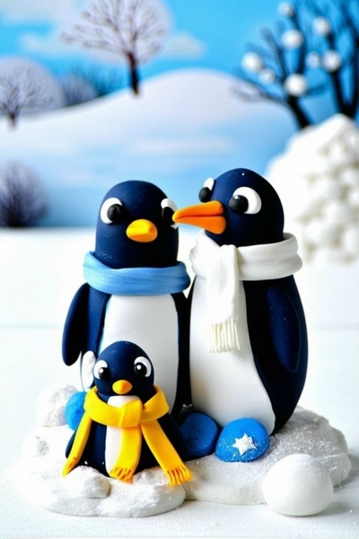 31.01 в 12.00 Мастер-класс для детей по лепке "Пингвины".