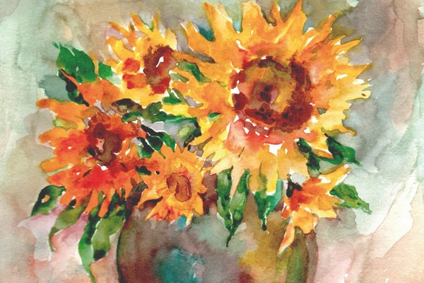 Музейное занятие по выполнению акварельной картины «Яркие подсолнухи»