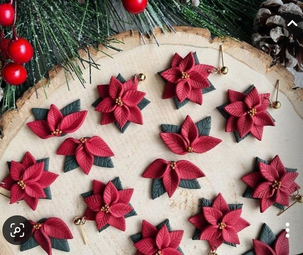 Мастер-класс по лепке из полимерной глины Кулон «Рождественский цветок»