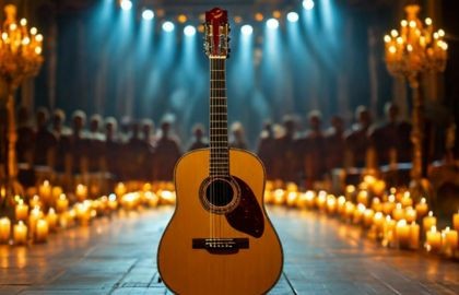 Новый год в испанском стиле. Гитара при свечах