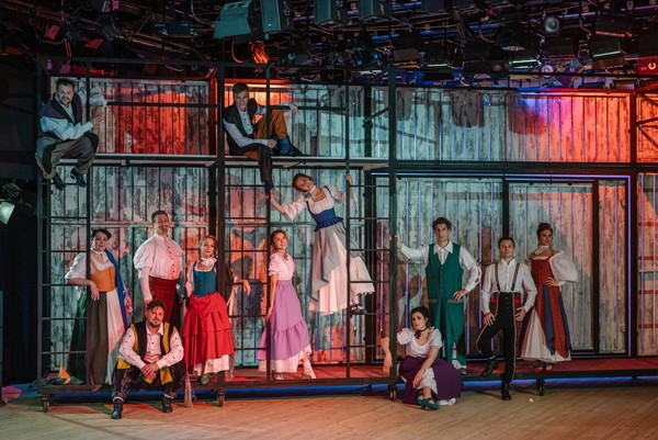 Новогодний серпантин. Собака на сене