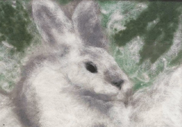 Мастер-класс по шерстяной акварели «Зайчишка»