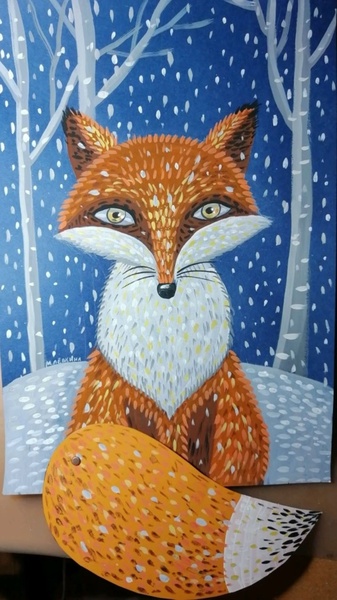 8.01 в 12.00 Новогодний мастер-класс для детей 6+ "Лиса", акрил.