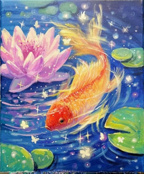 8.01 в 15.00 Новогодний мастер-класс по светящимся картинам, акрил.