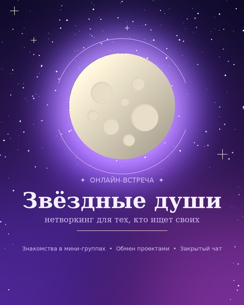 Звездные души : онлайн нетворкинг для тех, кто ищет своих