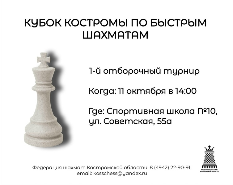 Кубок города Костромы по быстрым шахматам