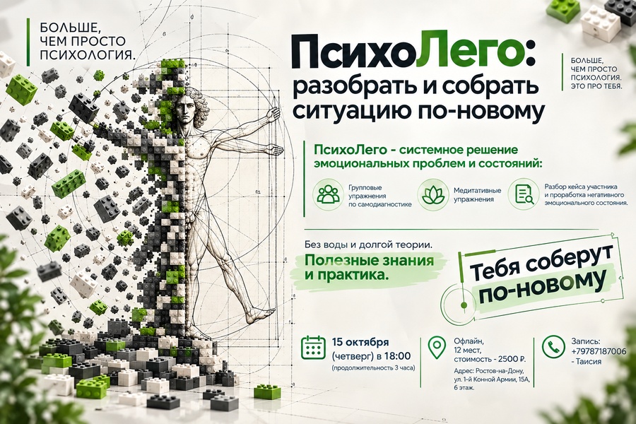 ПсихоЛего: разобрать — и собрать заново. Лекция-практикум по психологии