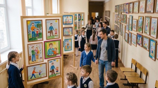 Выставка детских рисунков «Любимый папочка»
