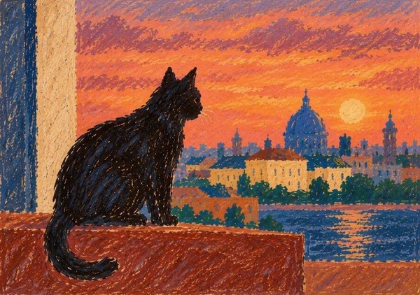 Мастер-класс «Кот на закате»