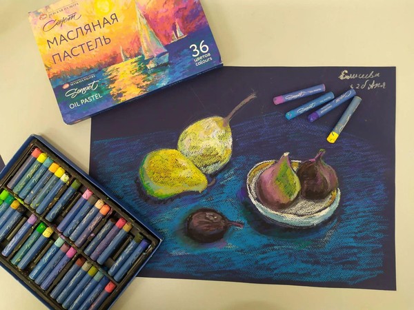 Мастер-класс «Инжир и груши: рисуем масляной пастелью»