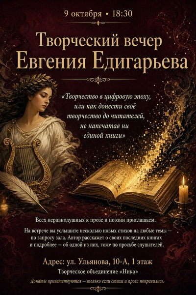 Творческий вечер Евгения Едигарьева